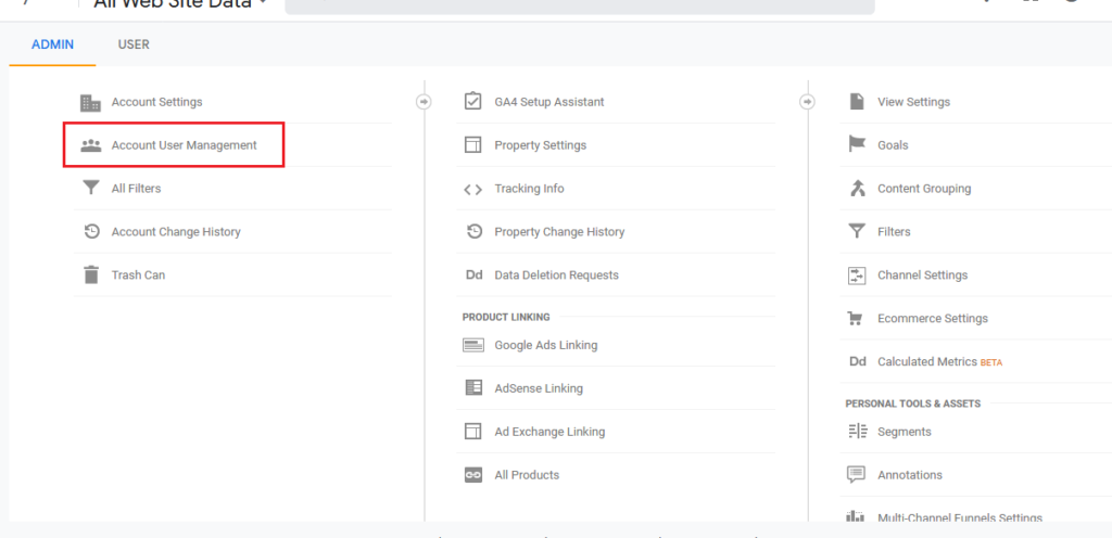 GA User Management
